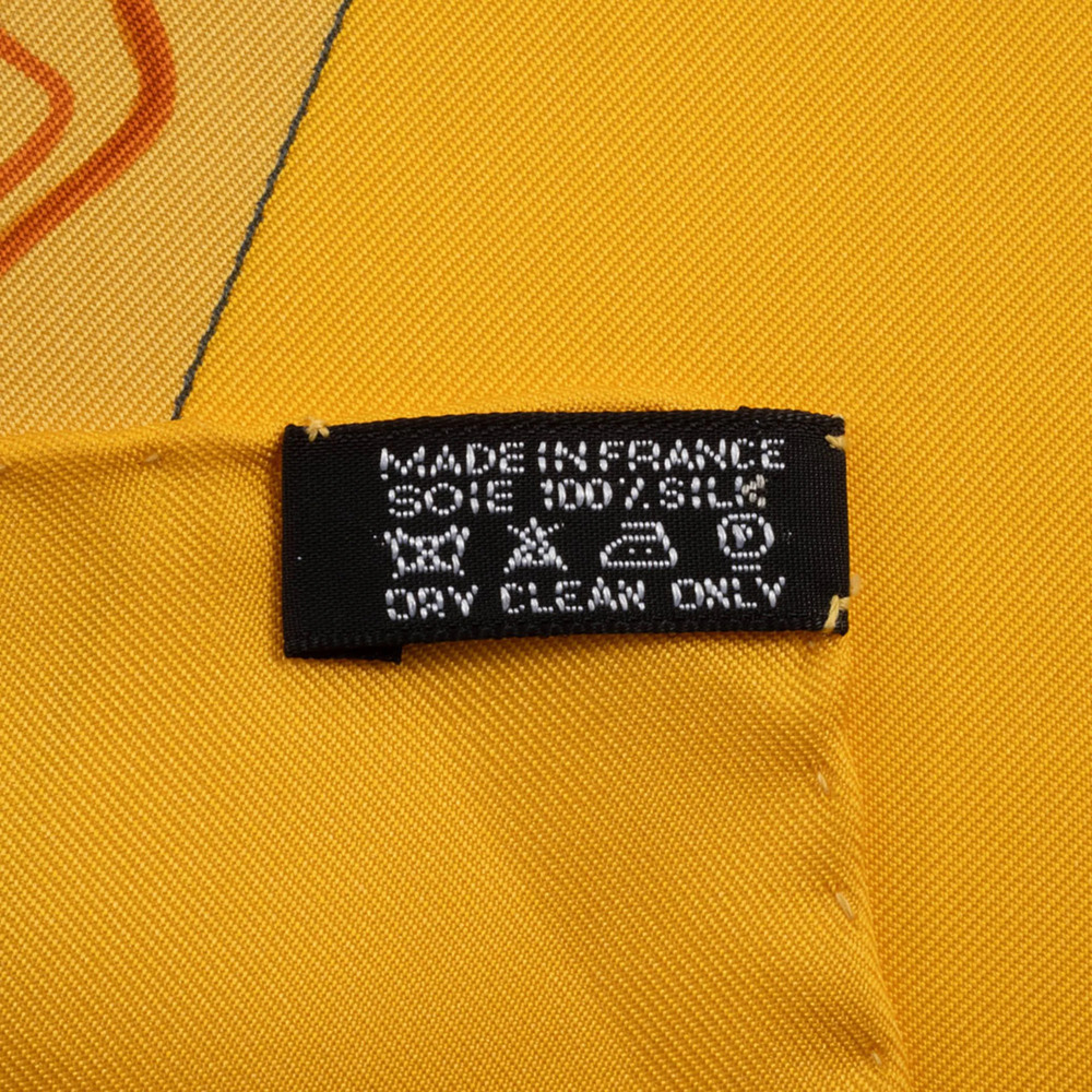 HERMES Yellow Silk Scarf - Picture 12 of 16